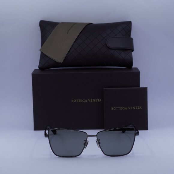 Bottega Veneta BV1195S 001 Square Sunglasses - Ruthenium\\Grey main image 9